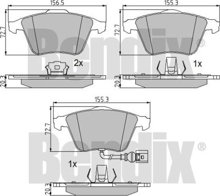 BENDIX 510519 - Тормозные колодки, дисковые, комплект autospares.lv