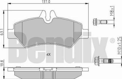 BENDIX 510518 - Тормозные колодки, дисковые, комплект autospares.lv