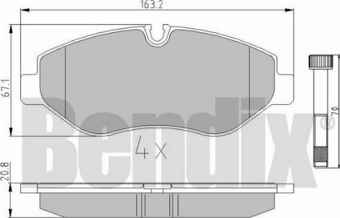 BENDIX 510517 - Тормозные колодки, дисковые, комплект autospares.lv