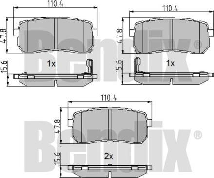 BENDIX 510585 - Тормозные колодки, дисковые, комплект autospares.lv