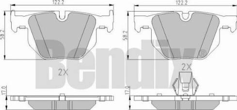 BENDIX 510586 - Тормозные колодки, дисковые, комплект autospares.lv