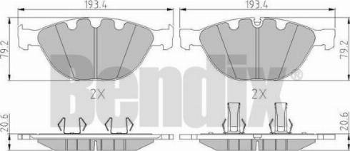 BENDIX 510588 - Тормозные колодки, дисковые, комплект autospares.lv