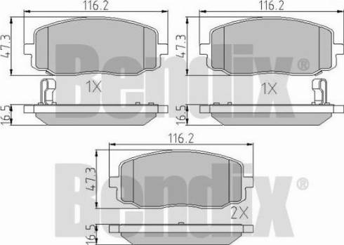 BENDIX 510539 - Тормозные колодки, дисковые, комплект autospares.lv