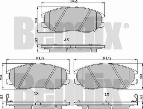 BENDIX 510536 - Тормозные колодки, дисковые, комплект autospares.lv