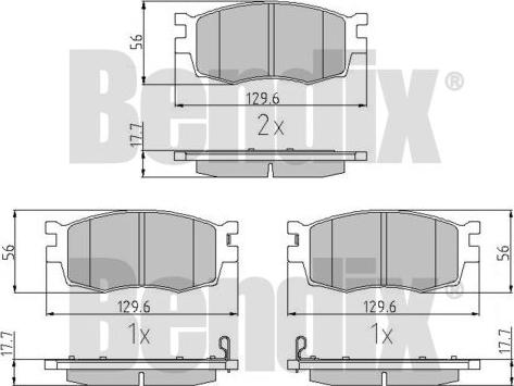 BENDIX 510537 - Тормозные колодки, дисковые, комплект autospares.lv