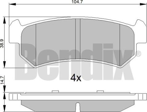 BENDIX 510524 - Тормозные колодки, дисковые, комплект autospares.lv