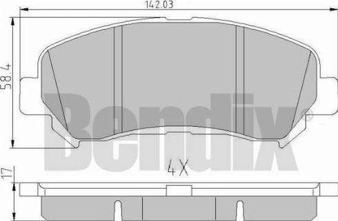 BENDIX 510520 - Тормозные колодки, дисковые, комплект autospares.lv