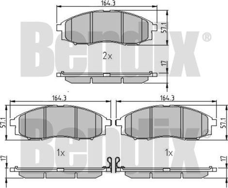 BENDIX 510521 - Тормозные колодки, дисковые, комплект autospares.lv