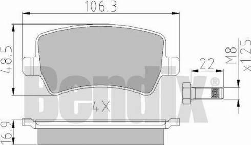 BENDIX 510528 - Тормозные колодки, дисковые, комплект autospares.lv