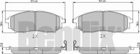 BENDIX 510522 - Тормозные колодки, дисковые, комплект autospares.lv