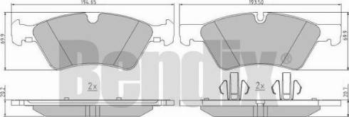 BENDIX 510575 - Тормозные колодки, дисковые, комплект autospares.lv