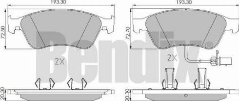 BENDIX 510576 - Тормозные колодки, дисковые, комплект autospares.lv