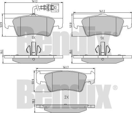 BENDIX 510578 - Тормозные колодки, дисковые, комплект autospares.lv