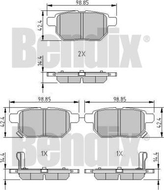 BENDIX 510573 - Тормозные колодки, дисковые, комплект autospares.lv