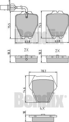 BENDIX 510577 - Тормозные колодки, дисковые, комплект autospares.lv