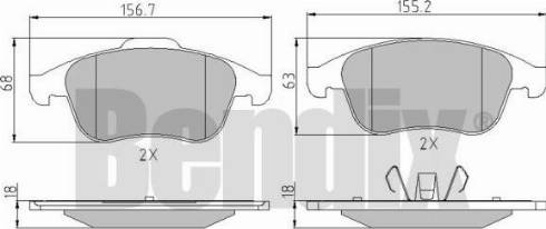 BENDIX 510698 - Тормозные колодки, дисковые, комплект autospares.lv