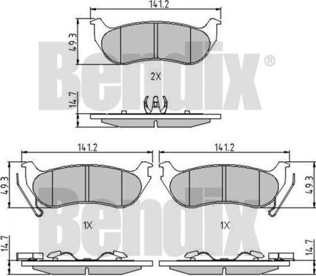 BENDIX 510644 - Тормозные колодки, дисковые, комплект autospares.lv