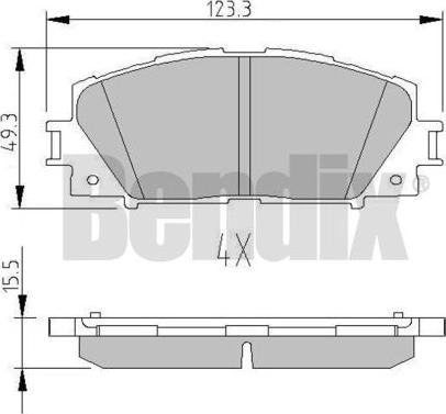 BENDIX 510645 - Тормозные колодки, дисковые, комплект autospares.lv