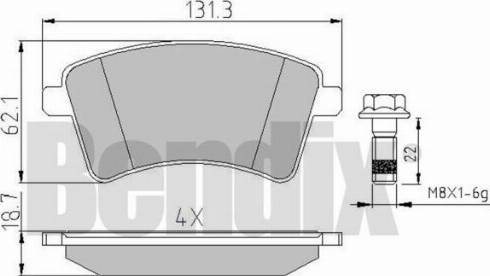 BENDIX 510654 - Тормозные колодки, дисковые, комплект autospares.lv