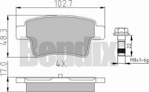 BENDIX 510651 - Тормозные колодки, дисковые, комплект autospares.lv