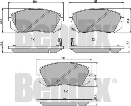 BENDIX 510664 - Тормозные колодки, дисковые, комплект autospares.lv