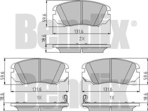 BENDIX 510660 - Тормозные колодки, дисковые, комплект autospares.lv