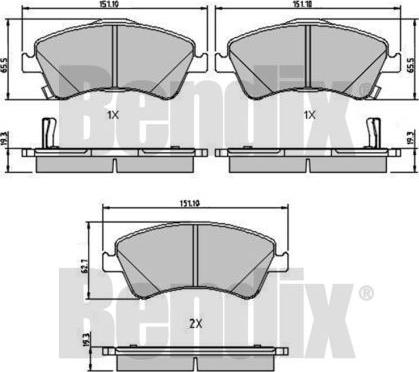 BENDIX 510608 - Тормозные колодки, дисковые, комплект autospares.lv