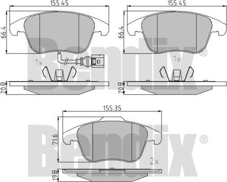 BENDIX 510603 - Тормозные колодки, дисковые, комплект autospares.lv