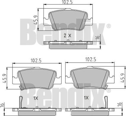 BENDIX 510607 - Тормозные колодки, дисковые, комплект autospares.lv