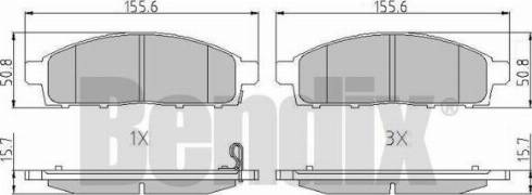 BENDIX 510686 - Тормозные колодки, дисковые, комплект autospares.lv