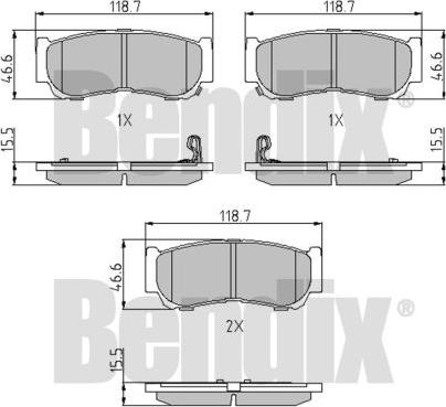 BENDIX 510687 - Тормозные колодки, дисковые, комплект autospares.lv