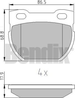 BENDIX 510639 - Тормозные колодки, дисковые, комплект autospares.lv