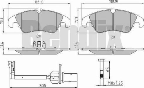 BENDIX 510633 - Тормозные колодки, дисковые, комплект autospares.lv