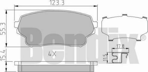 BENDIX 510629 - Тормозные колодки, дисковые, комплект autospares.lv