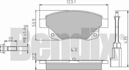 BENDIX 510620 - Тормозные колодки, дисковые, комплект autospares.lv