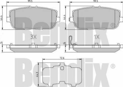 BENDIX 510627 - Тормозные колодки, дисковые, комплект autospares.lv