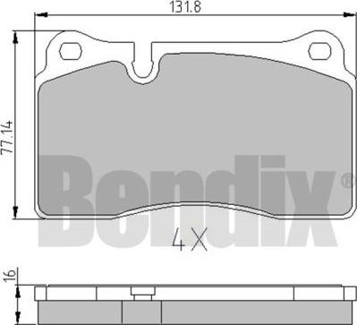 BENDIX 510671 - Тормозные колодки, дисковые, комплект autospares.lv