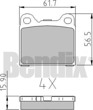 BENDIX 510091 - Тормозные колодки, дисковые, комплект autospares.lv