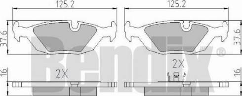 BENDIX 510046 - Тормозные колодки, дисковые, комплект autospares.lv