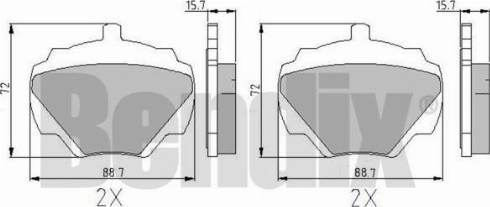 BENDIX 510043 - Тормозные колодки, дисковые, комплект autospares.lv