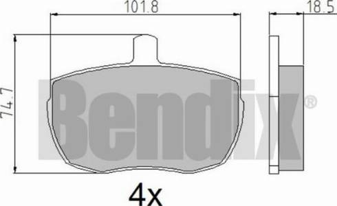 BENDIX 510057 - Тормозные колодки, дисковые, комплект autospares.lv