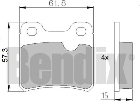 BENDIX 510065 - Тормозные колодки, дисковые, комплект autospares.lv