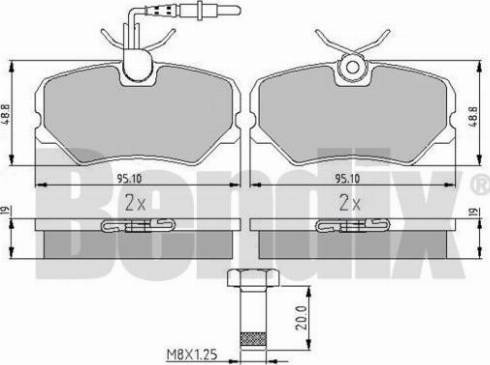 BENDIX 510060 - Тормозные колодки, дисковые, комплект autospares.lv