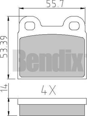 BENDIX 510007 - Тормозные колодки, дисковые, комплект autospares.lv