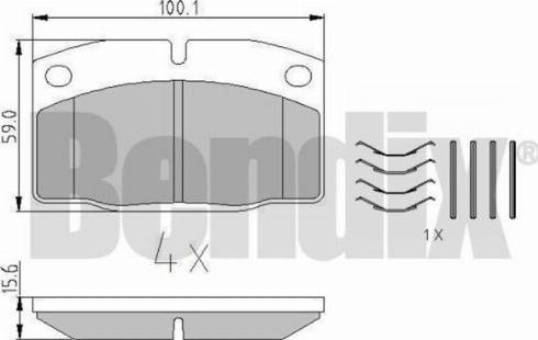 BENDIX 510016 - Тормозные колодки, дисковые, комплект autospares.lv