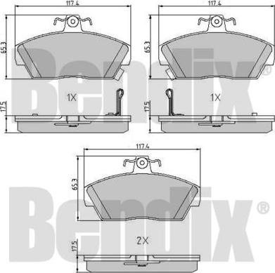 BENDIX 510086 - Тормозные колодки, дисковые, комплект autospares.lv