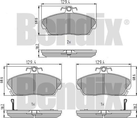 BENDIX 510083 - Тормозные колодки, дисковые, комплект autospares.lv