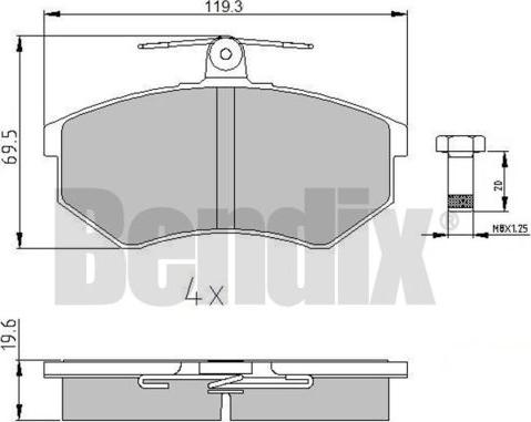 BENDIX 510030 - Тормозные колодки, дисковые, комплект autospares.lv