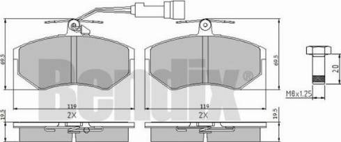 BENDIX 510031 - Тормозные колодки, дисковые, комплект autospares.lv