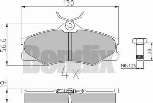 BENDIX 510020 - Тормозные колодки, дисковые, комплект autospares.lv